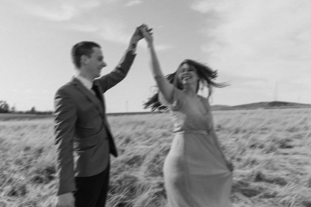 blurry black and white image lake darling engagement 