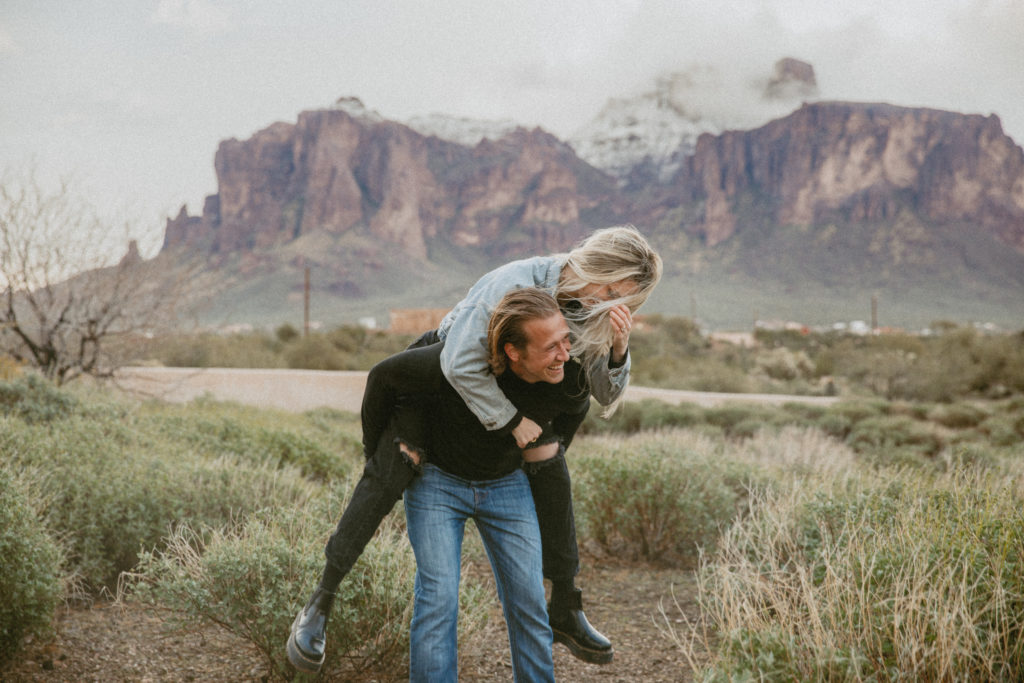 Piggy back rides at the Superstition Mountains 