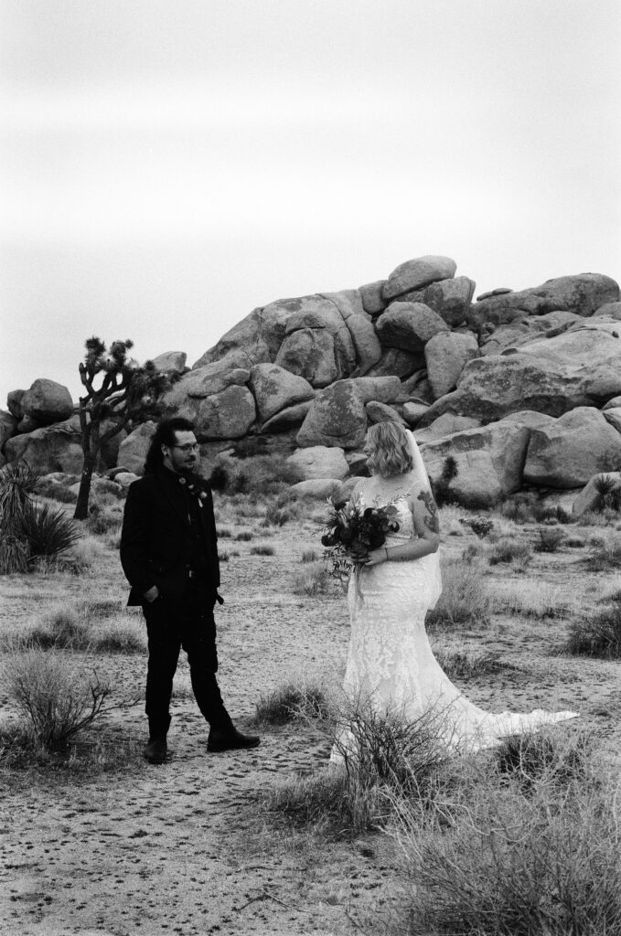 Intimate wedding in Joshua Tree California 