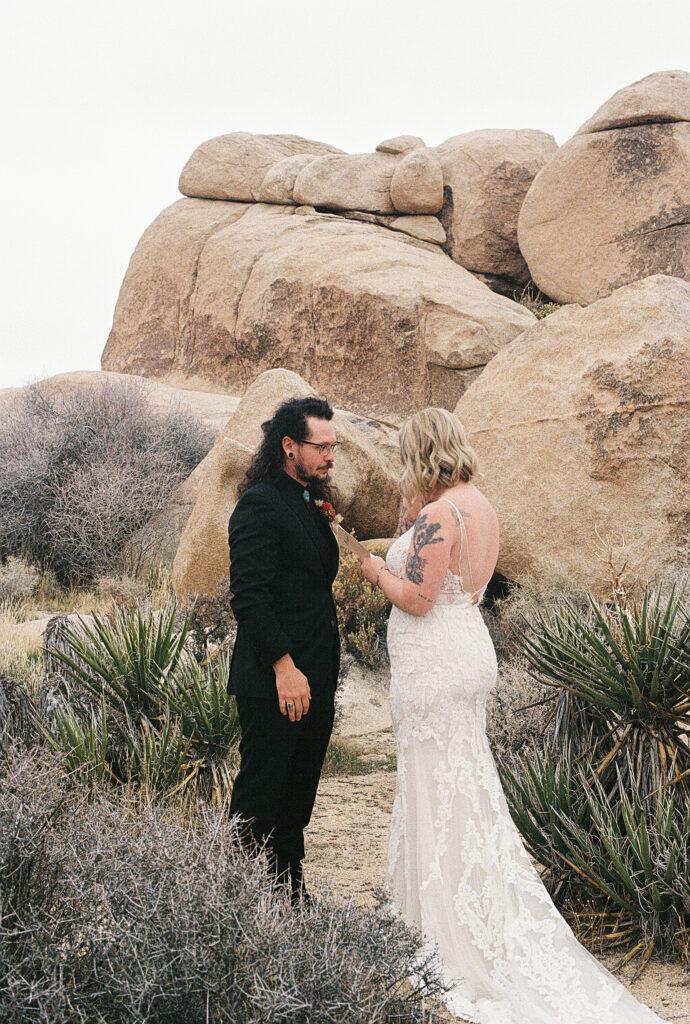 Intimate wedding in Joshua Tree California 