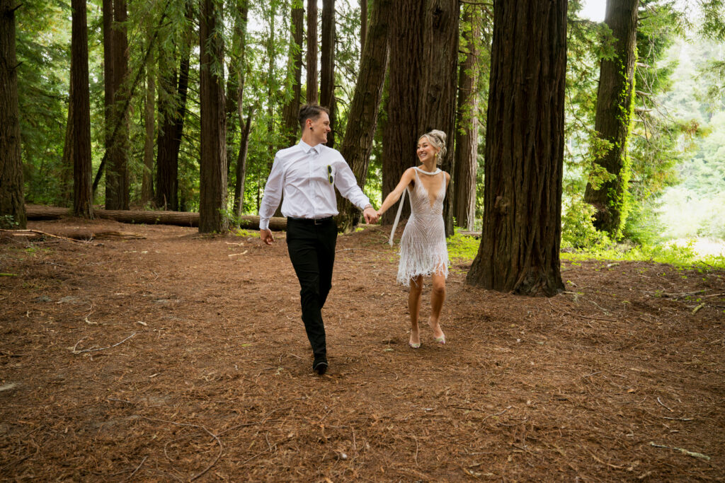 a non-traditional redwoods elopement