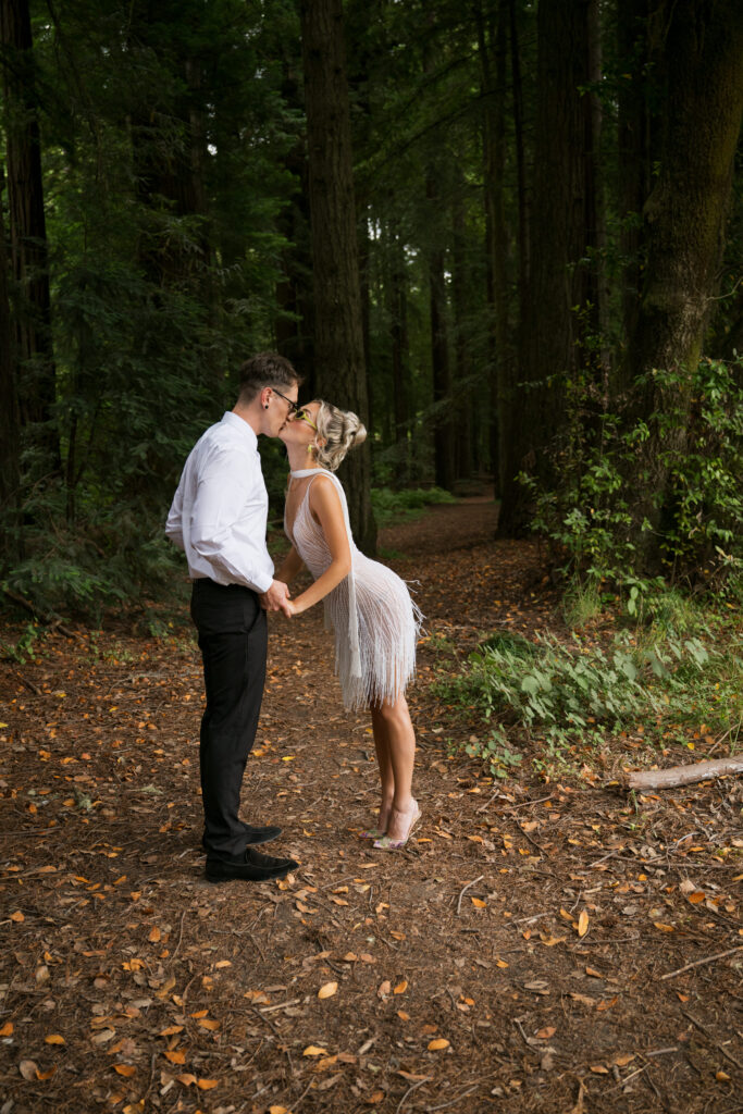 bride and groom portraits in the redwoods 