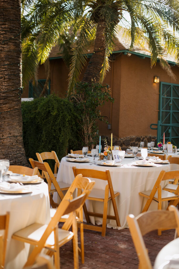 colorful reception dinner details